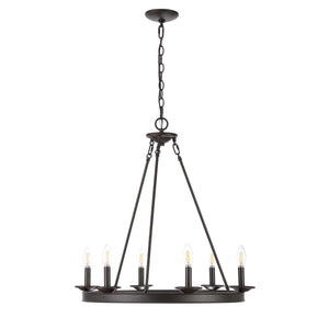 Safavieh Joris 6Lt Chandelier-Oil Rubbed Bronze (Black)