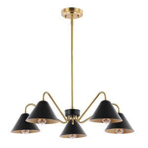 Safavieh Meissa Chandelier - Black/Satin Brass
