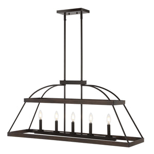 Safavieh Byher 5 Light 40 Inch Iron Chandelier - Brown / Orb
