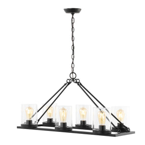 Safavieh Reagan 6 Light 26 Inch Iron Chandelier - Black