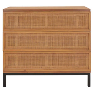 Safavieh Zadie 3 Drawer Rattan Chest - Natural / Black