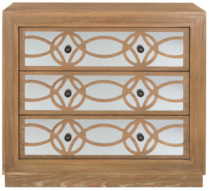Safavieh Catalina 3 Drawer Chest - Rustic Oak/Mirror