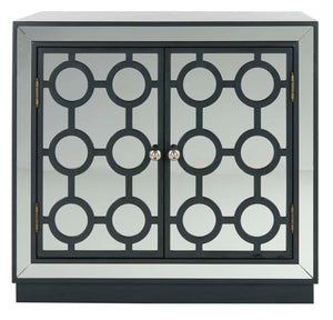 Safavieh Kaia 2 Door Chest - Steel Teal/Mirror
