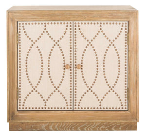 Safavieh Yuna 2 Door Chest - Rustic Oak/Beige Linen