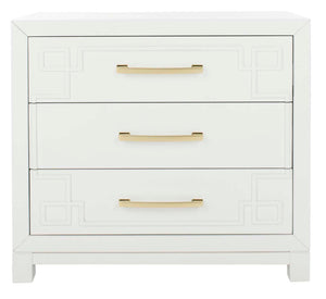 Safavieh Raina 3 Drawer Chest - White/Gold