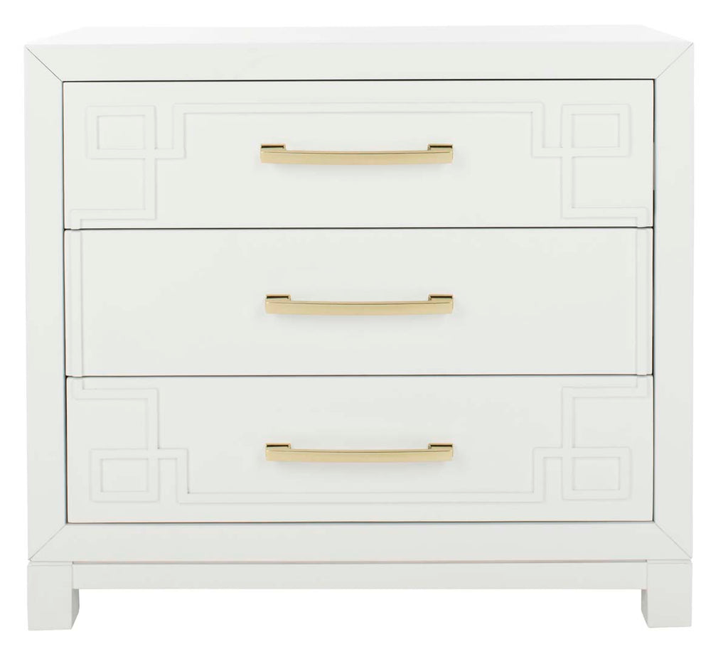 Safavieh Raina 3 Drawer Chest - White/Gold