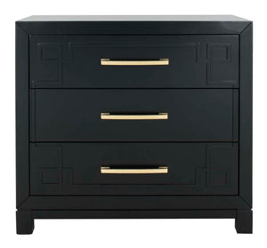 Safavieh Raina 3 Drawer Chest - Black/Gold