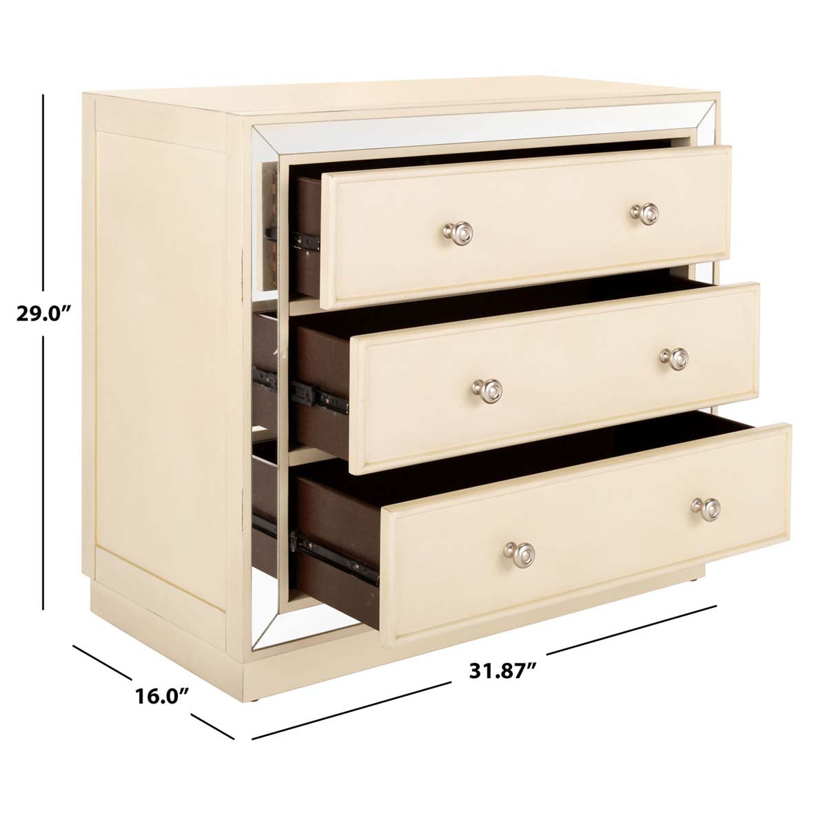 Safavieh Basie 3 Drawer Chest - Antique Beige Safavieh Basie 3 Drawer Chest - Antique Beige