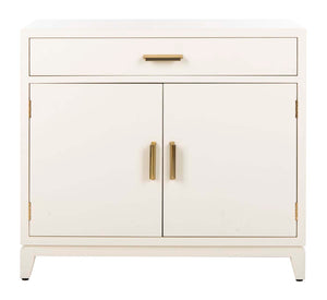 Safavieh Nigel 2 Door 1 Drawer Chest - White/Brass