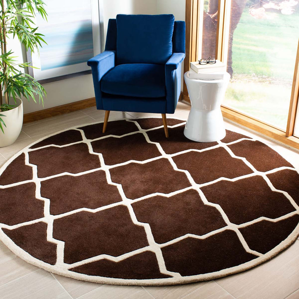 Safavieh Chatham Rug Collection CHT735R - Dark Brown / Ivory