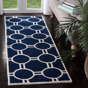 Safavieh Chatham Rug Collection CHT739C - Dark Blue / Ivory