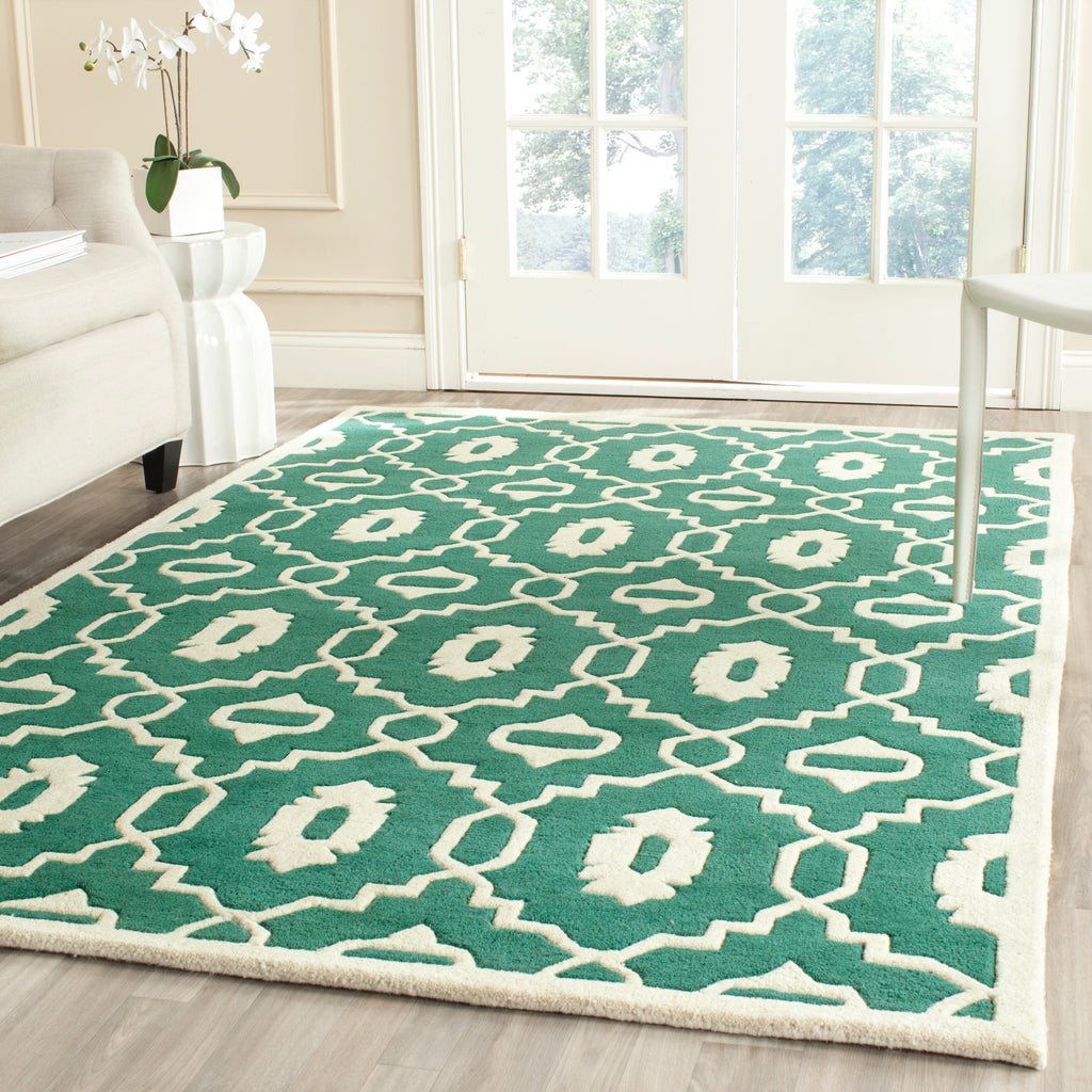 Safavieh Chatham Rug Collection CHT745T - Teal / Ivory