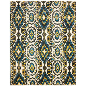 Safavieh Calcutta Ikat Rug Collection CKT150A - Ivory / Blue