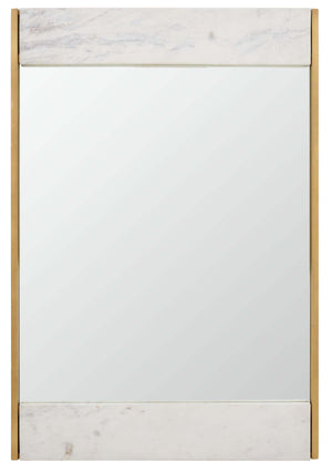 Safavieh Couture Kandi Faux Marble Mirror - Brass / White