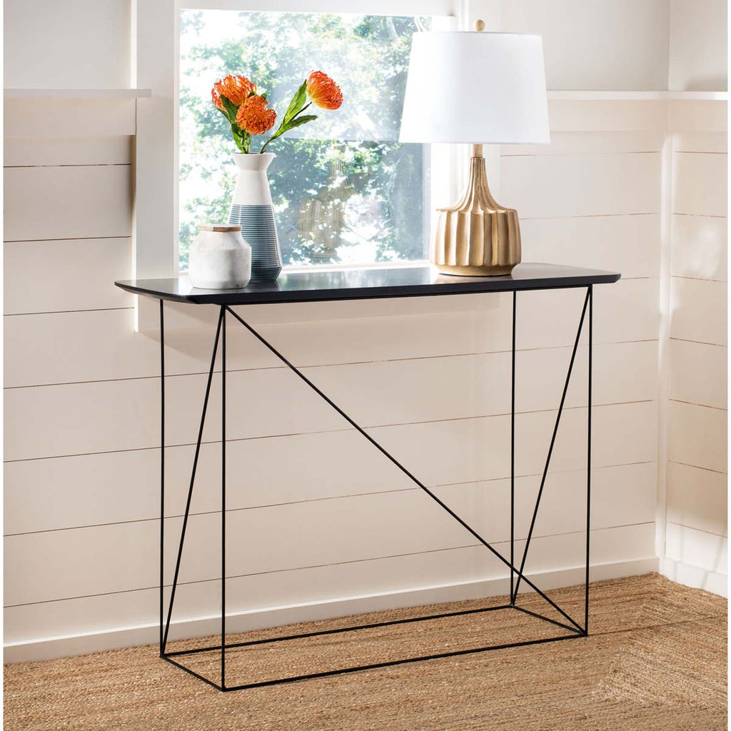 Safavieh Rylee Rectangle Console Table - Faux Grey Sandstone/Black