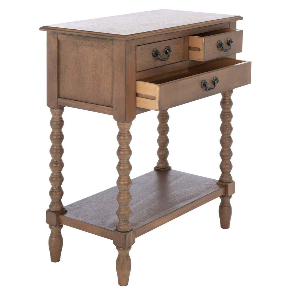 Safavieh Athena 3 Drawer Console Table-Brown
