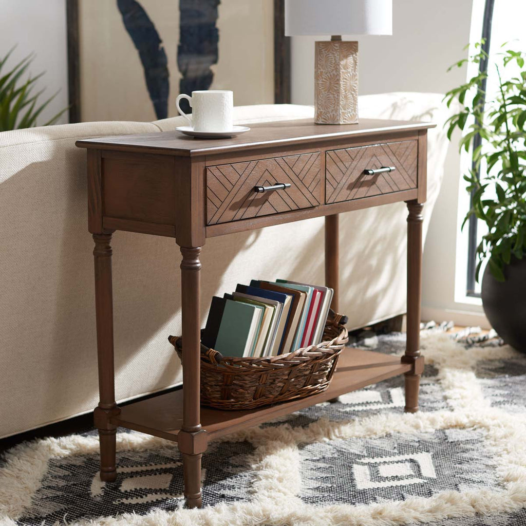 Safavieh Peyton 2 Drawer Console Table-Brown