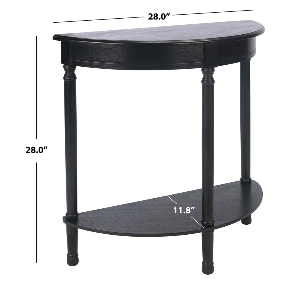 Safavieh Tinsley Half Round Console Table-Black