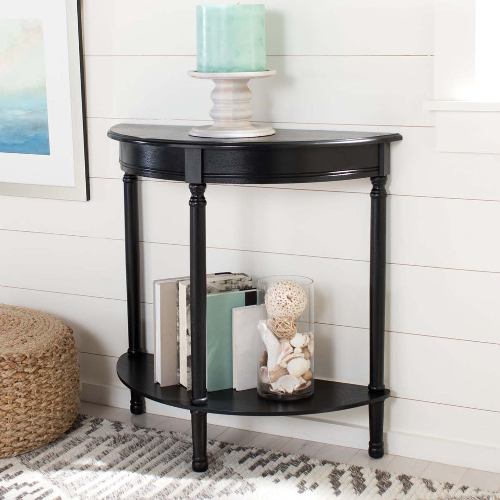 Safavieh Tinsley Half Round Console Table-Black