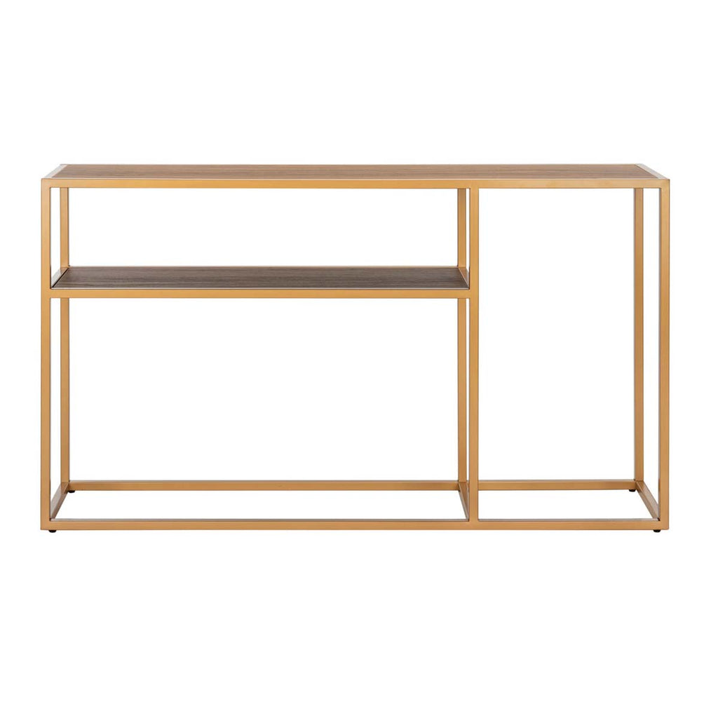 Safavieh Octavia Console Table - Walnut/Gold