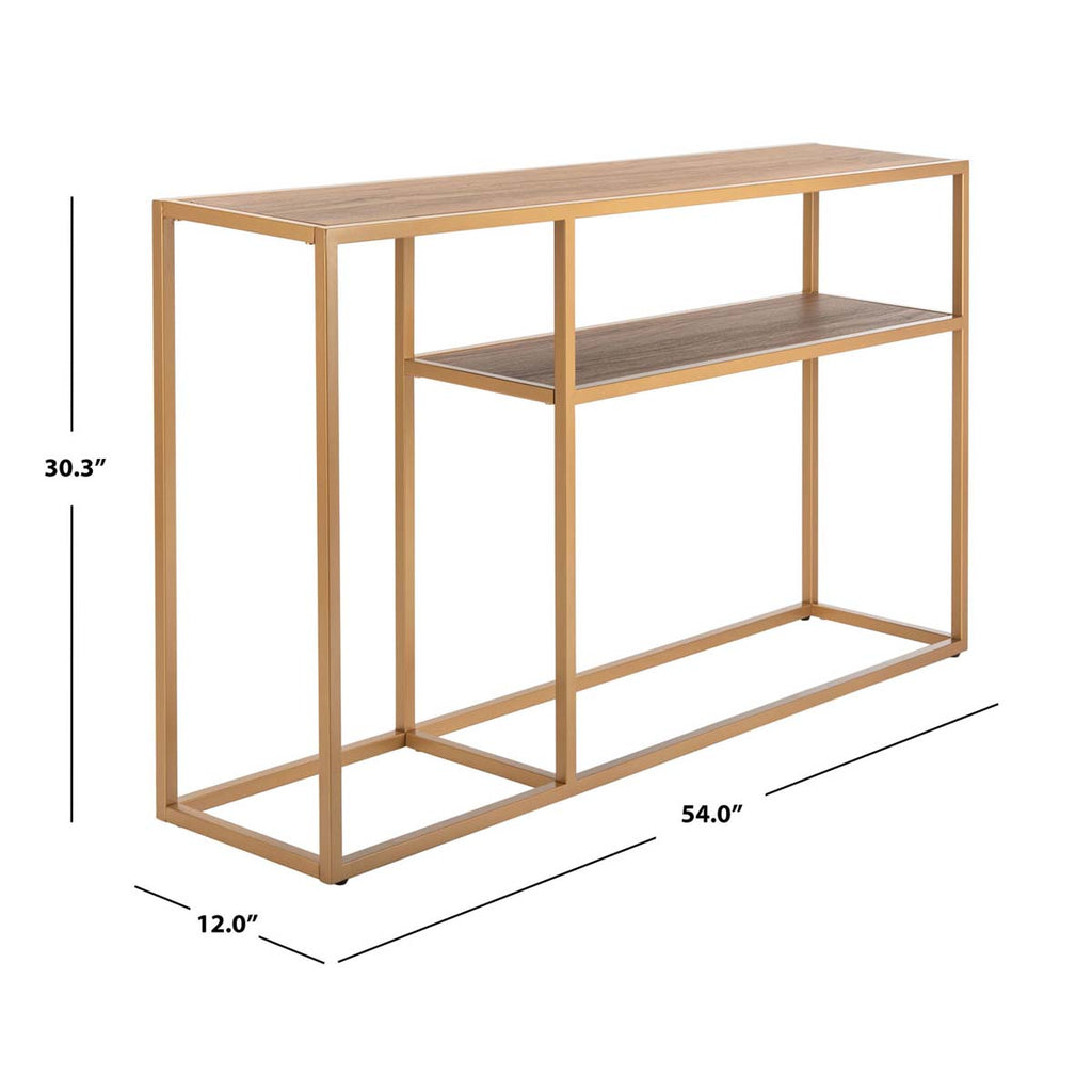 Safavieh Octavia Console Table - Walnut/Gold