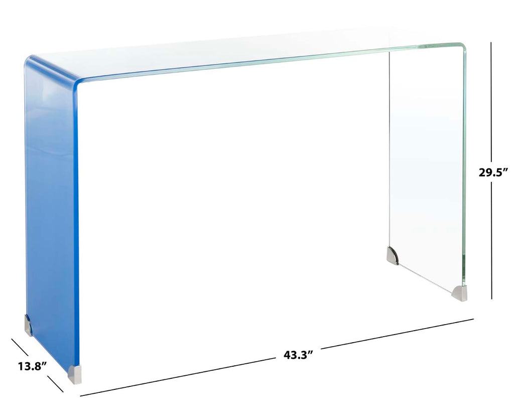 Safavieh Crysta Ombre Glass Console Table - Clear/Blue