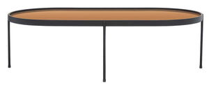 Safavieh Emmerick Mirrored Coffee Table - Rose Gold Top /Matte Black Legs
