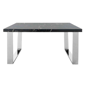 Safavieh Carmen Square Coffee Table - Black Marble Veneer/Chrome Leg