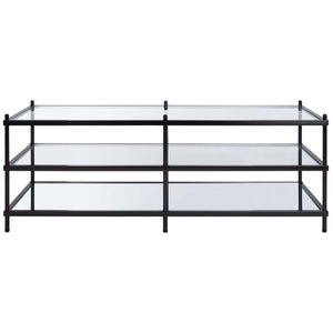 Safavieh Cathal Glass And Mirror Coffee Table - Black / Glass