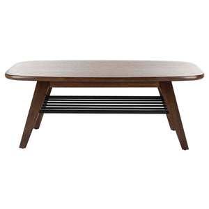 Safavieh Oren 2 Tier Coffee Table - Walnut/Black Metal