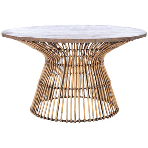 Safavieh Whent Round Coffee Table - Honey Brwn Wash / Black