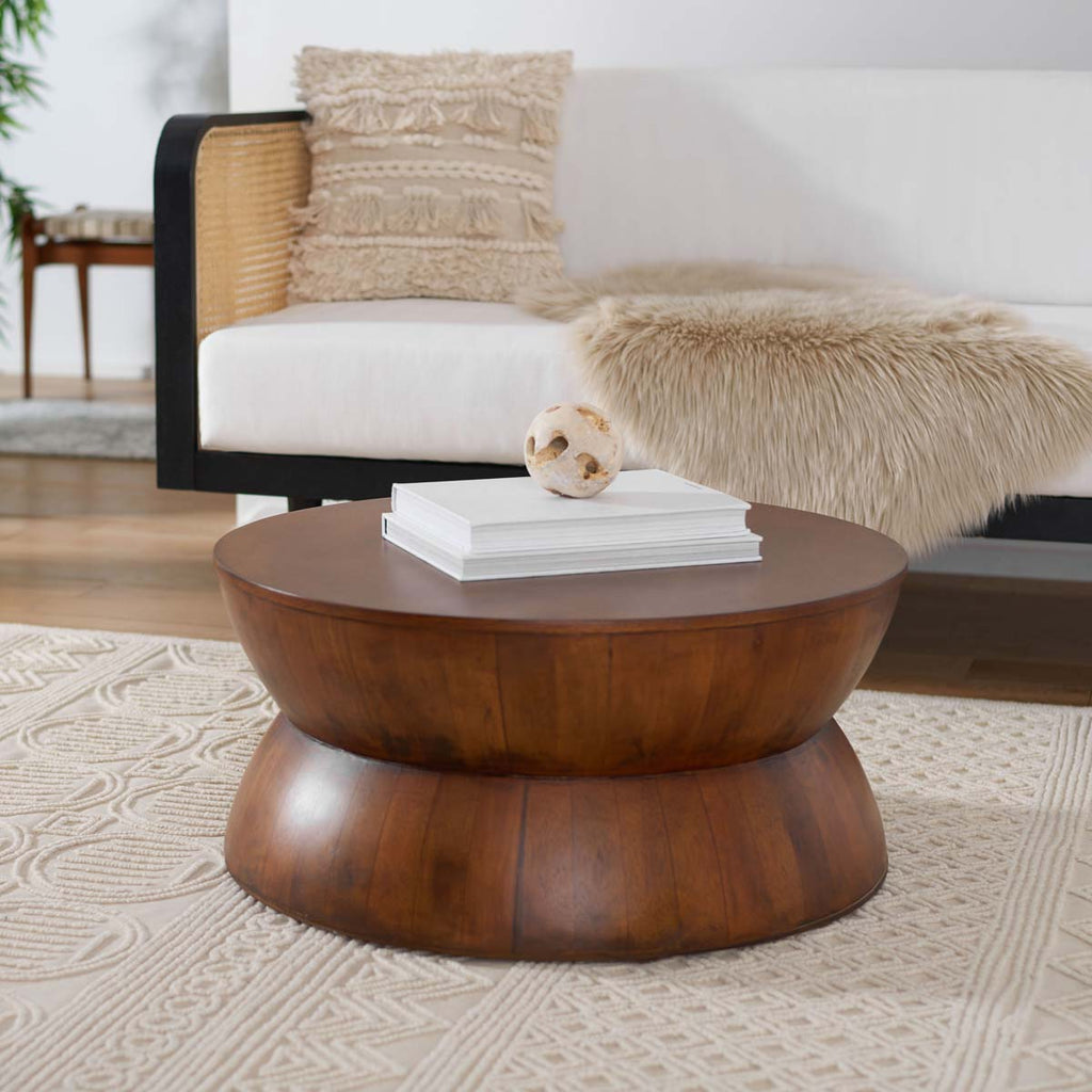 Safavieh Alecto Round Coffee Table - Brown