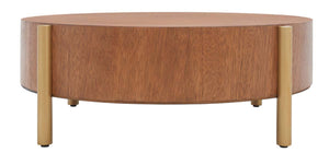 Safavieh Diangela Round Coffee Table - Natural / Gold