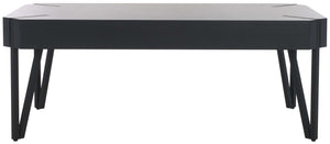Safavieh Liann Rustic Midcentury Wood Top Coffee Table - Black Stripe / Black
