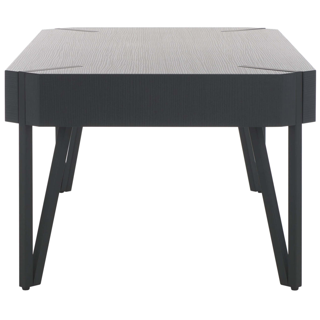 Safavieh Liann Rustic Midcentury Wood Top Coffee Table - Black Stripe / Black