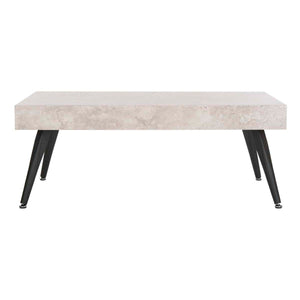 Safavieh Cedric Rectangular Midcentury Modern Coffee Table - Light Grey/Black Metal Legs