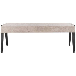 Safavieh Cameron Rectangular Midcentury Modern Coffee Table - Light Grey/Black Metal Legs
