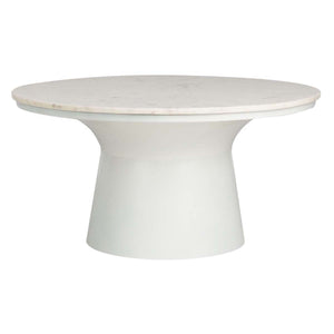 Safavieh Mila Pedestal Coffee Table - White Marble/White