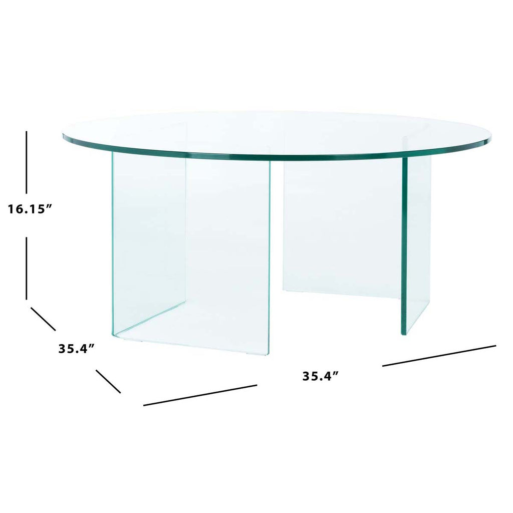 Safavieh Bexon Temp Glass Coffee Table - Clear