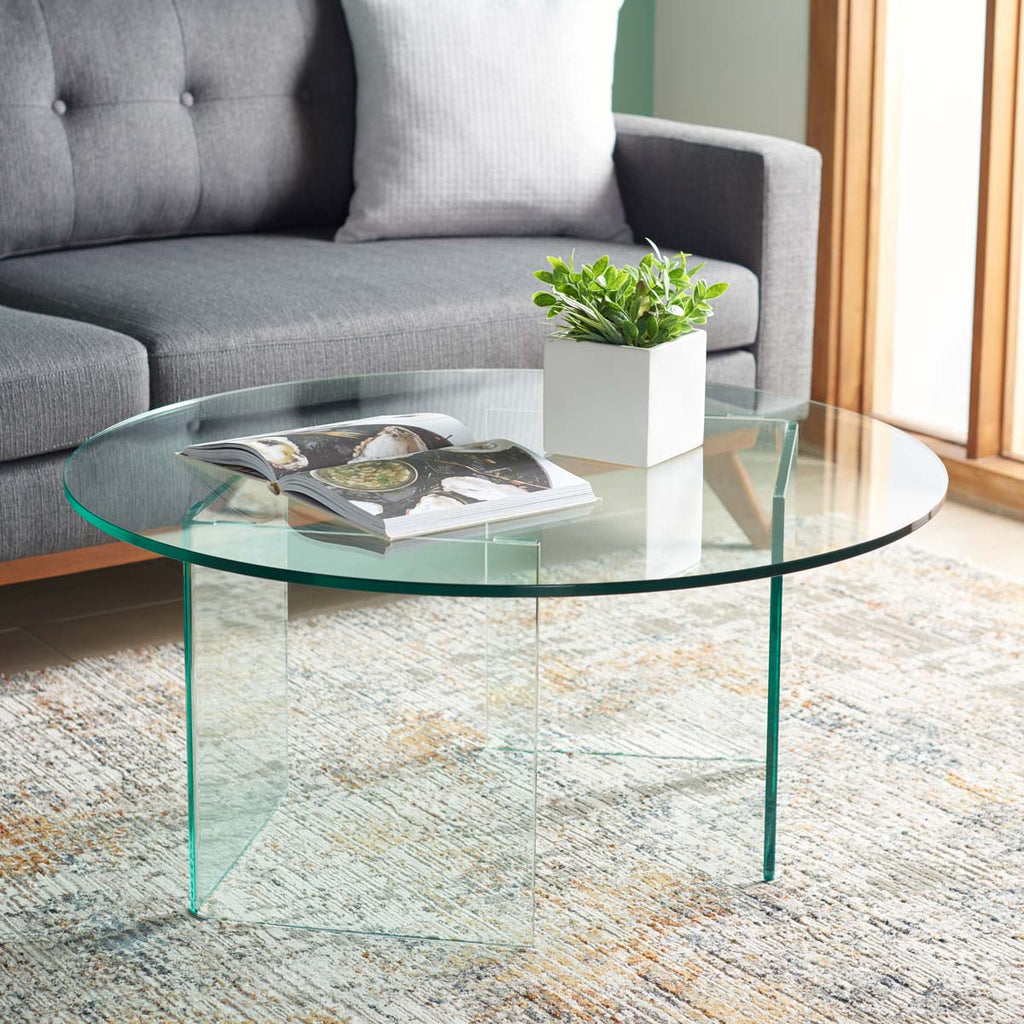 Safavieh Bexon Temp Glass Coffee Table - Clear