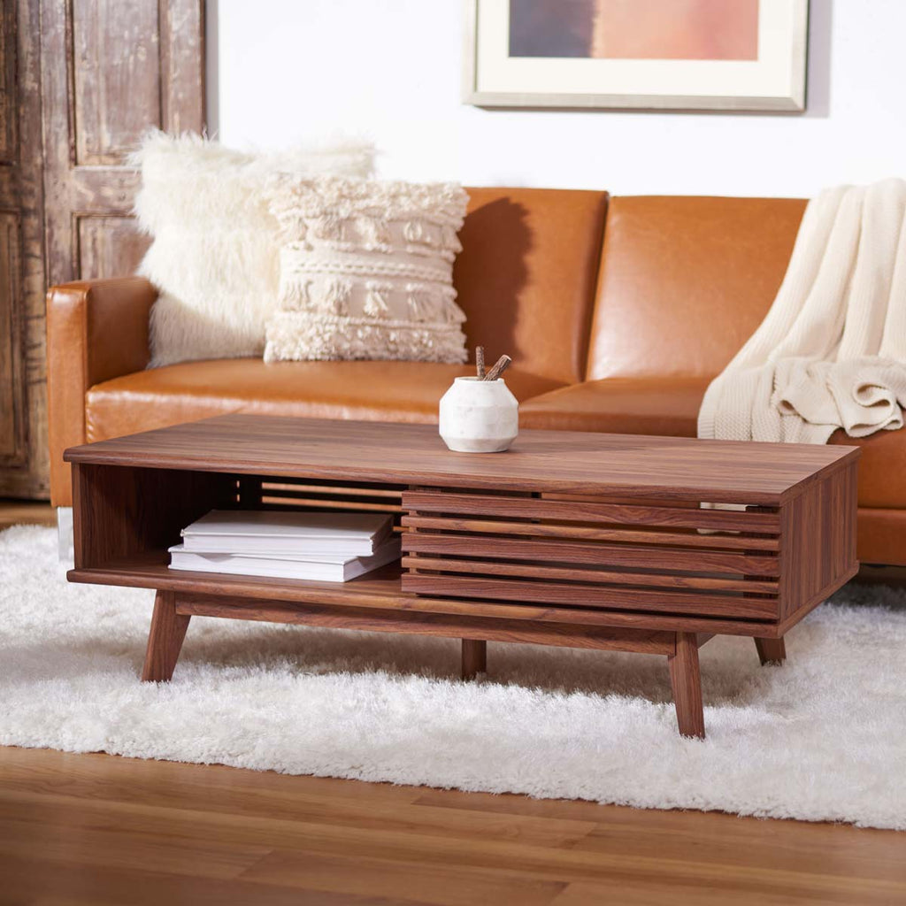 Safavieh Rori 1 Shelf Coffee Table - Walnut