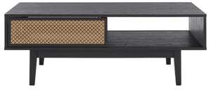 Safavieh Ceu 2 Door Coffee Table, Black/ Gold