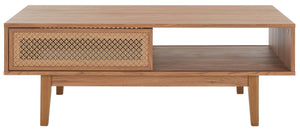 Safavieh Ceu 2 Door Coffee Table, Oak/ Gold
