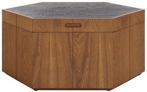 Safavieh Rafaela Hexagon Coffee Table - Walnut / Black