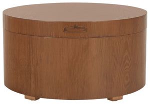 Safavieh Rafaela Round Tray Top Coffee Table With Storage - Walnut