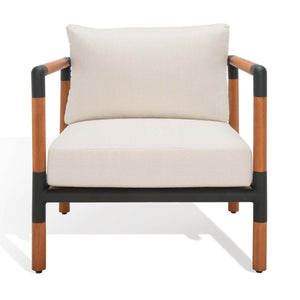 Safavieh Couture Tommy Metal And Wood Patio Chair - Back/White