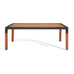Safavieh Tommy Metal And Wood Patio Coffee Table, Black / Natural