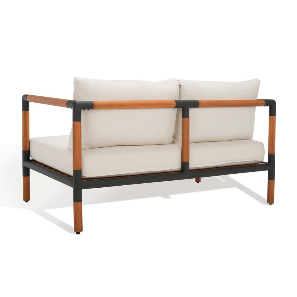 Safavieh Couture Tommy Metal And Wood Patio Sofa - Back/White
