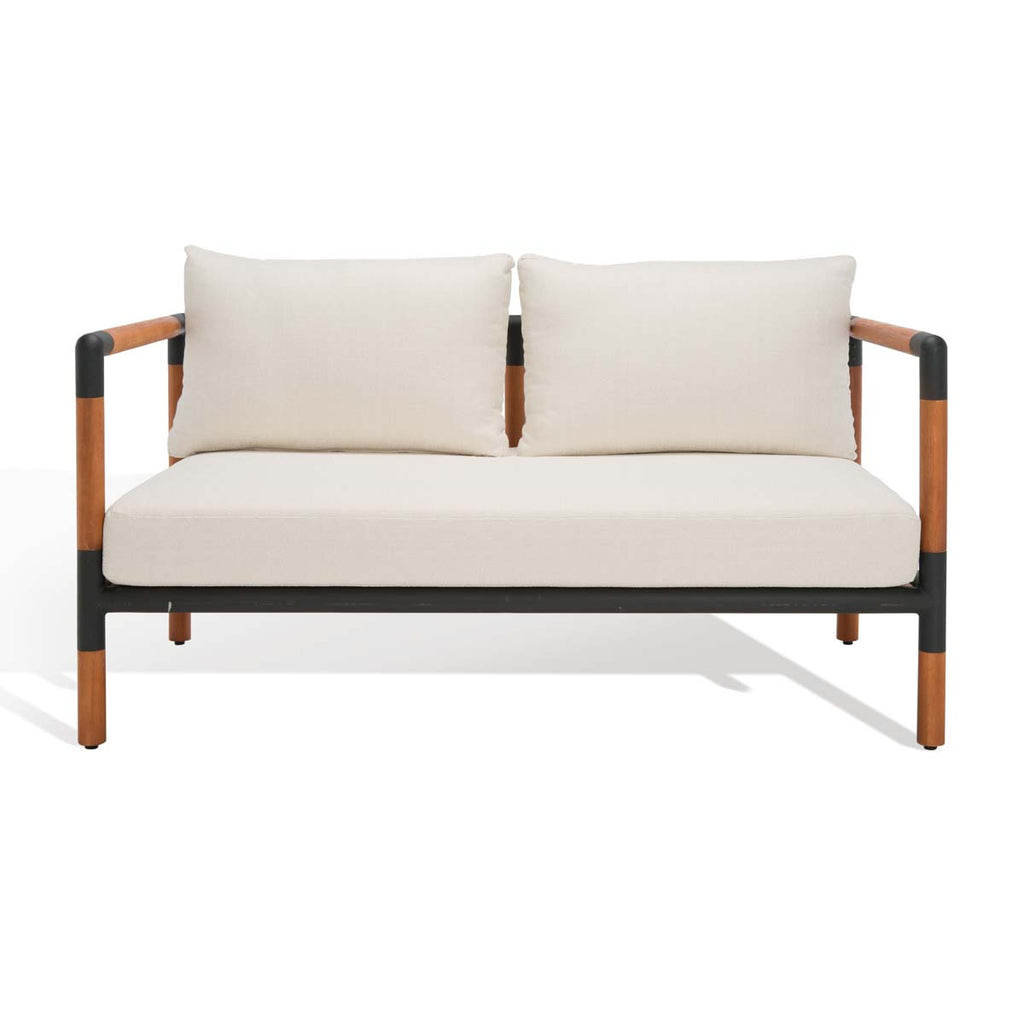Safavieh Couture Tommy Metal And Wood Patio Sofa - Back/White