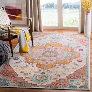 Safavieh Crystal Rug Collection CRS501B - Light Blue / Fuchsia
